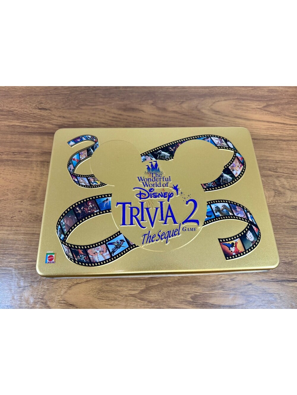 Vintage 2000 Wonderful World of Disney Trivia 2 Sequel Game Mattel Gold Tin